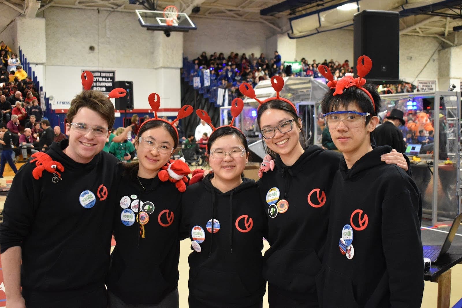 Drive team members George Baltus '24, Sharon Xiong '27, Kendree Chen '25, Veronica Hui (mentor), and Maxwell Yu '25 at our Greater Boston event.