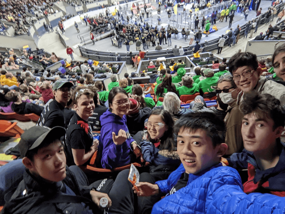 The team on Saturday getting ready to watch exciting finals matches together.